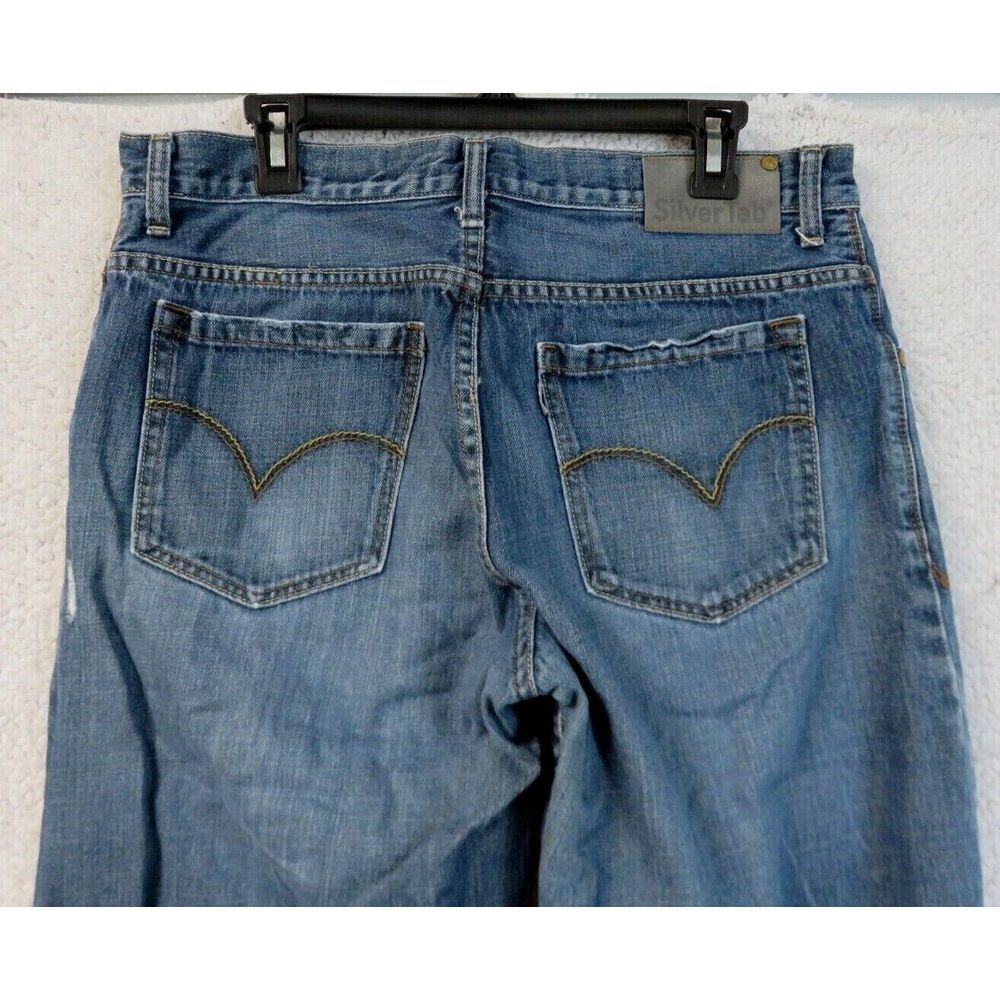 Mens Levis SilverTab Baggy Fit Jeans Size‎ 34x32 Blue Cotton Denim Y2K Vintage - Picture 4 of 11